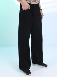 Men Relaxed Fit Mid Rise Black Jeans