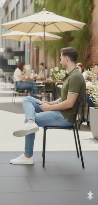 Men Olive Green Solid Polo Neck T-shirt