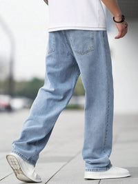 Men Slim Mid Rise Blue Jeans