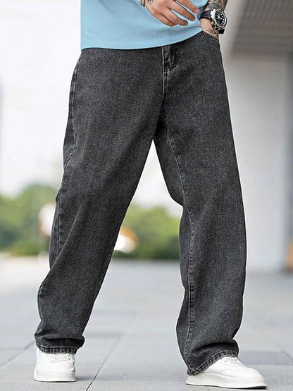 Men Straight Fit Mid Rise Grey Jeans