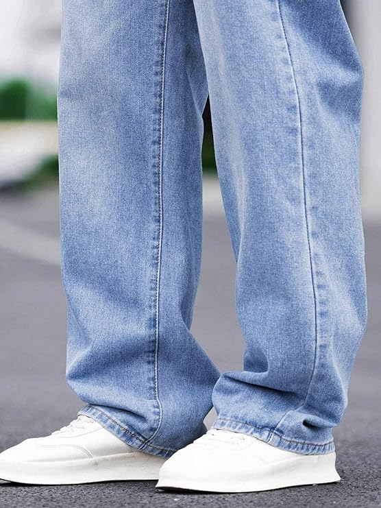 Men Relaxed Fit Mid Rise Blue Jeans