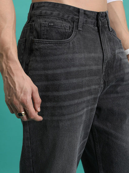 Men Straight Fit Mid Rise Grey Jeans