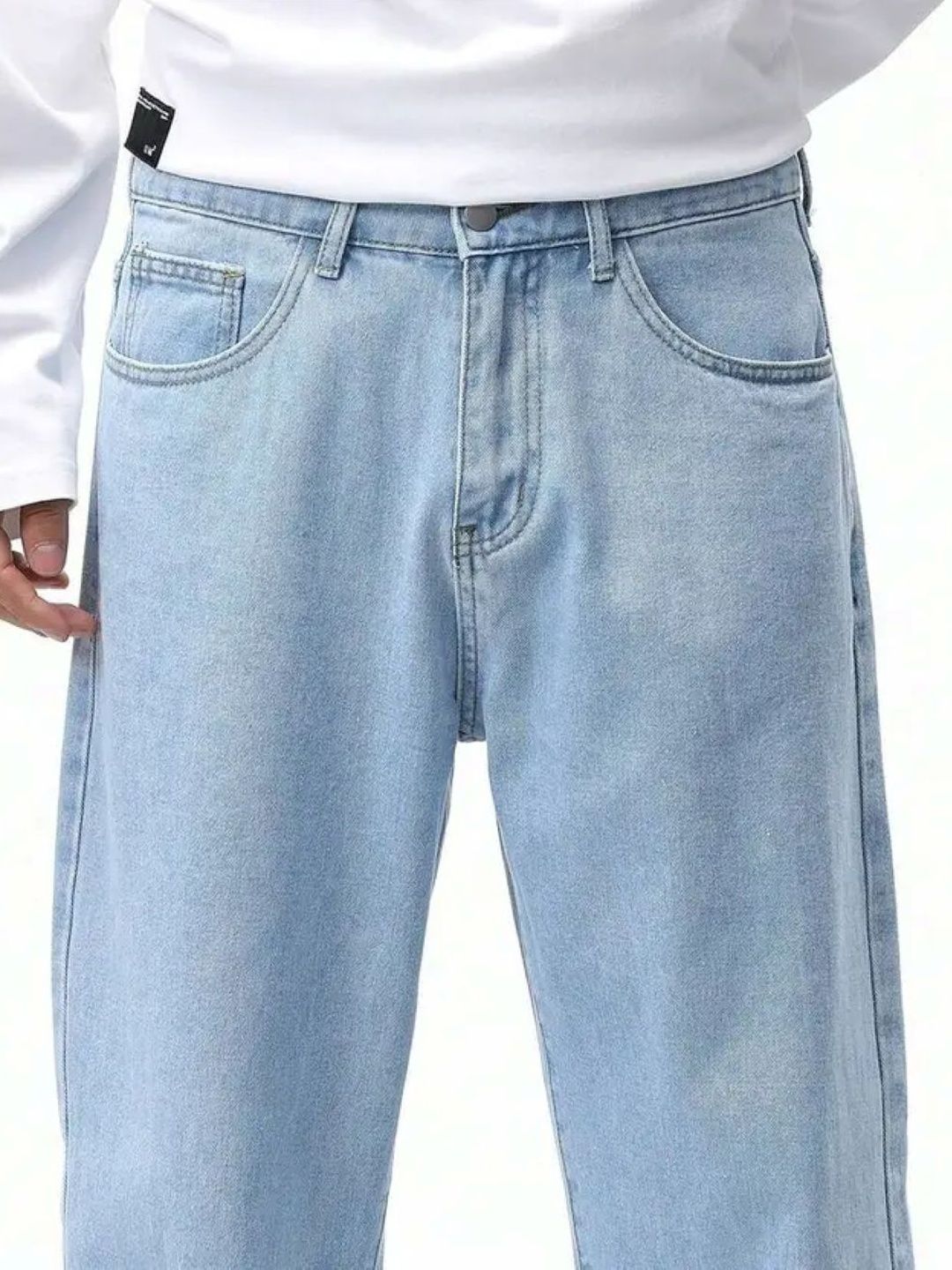 Men Slim Mid Rise Blue Jeans