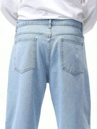 Men Slim Mid Rise Blue Jeans