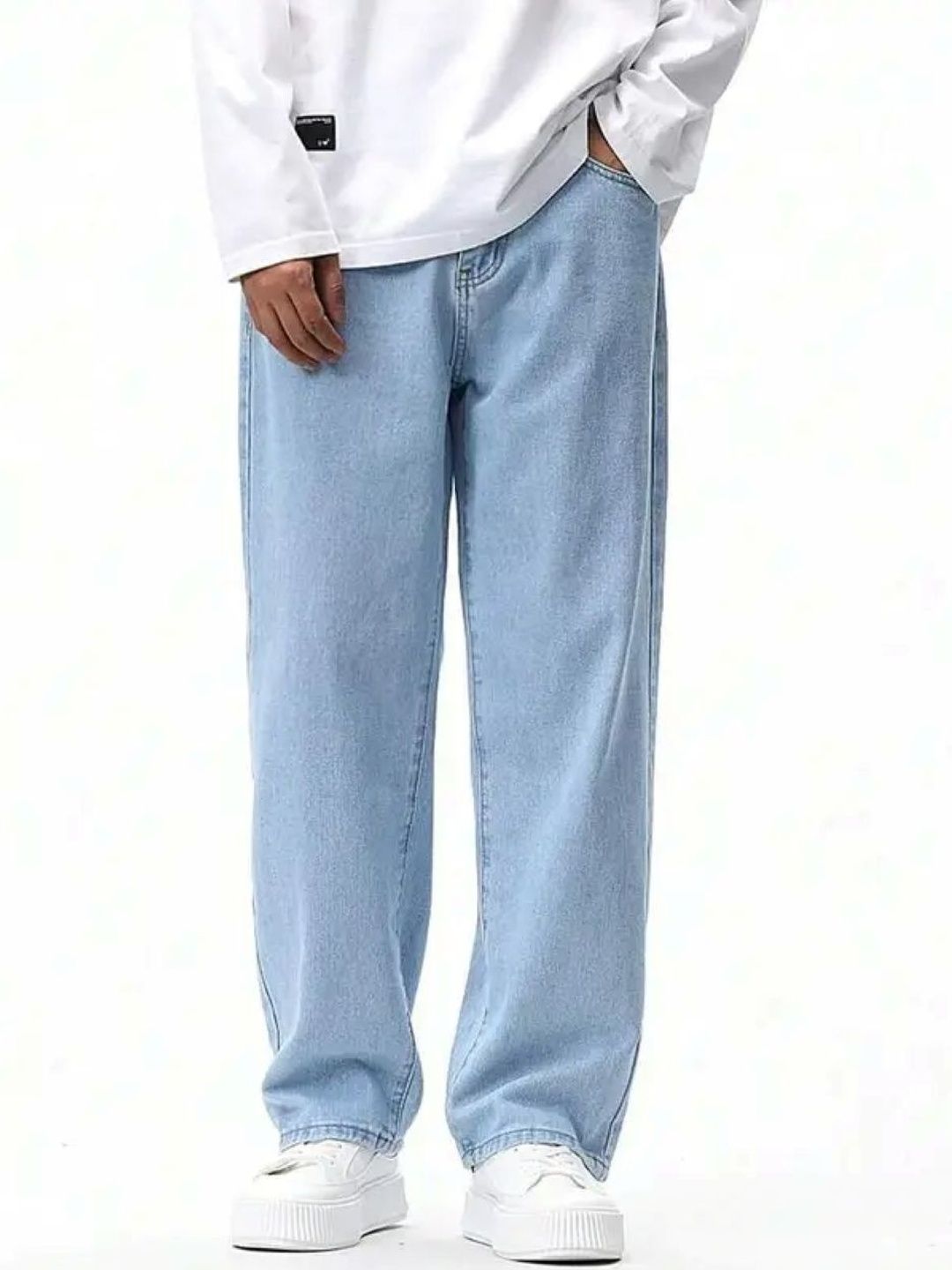 Men Slim Mid Rise Blue Jeans