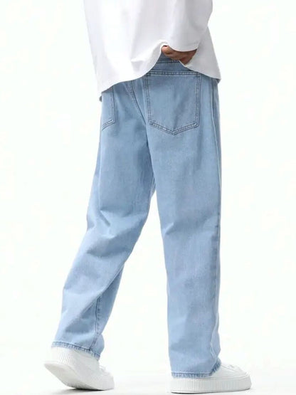 Men Slim Mid Rise Blue Jeans